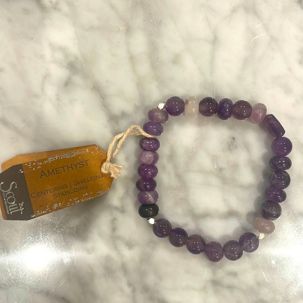 NWT Scout Amethyst Stone Bracelet - Stone of Protection